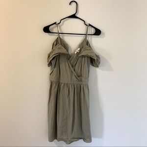 Madewell green off the shoulder mini dress